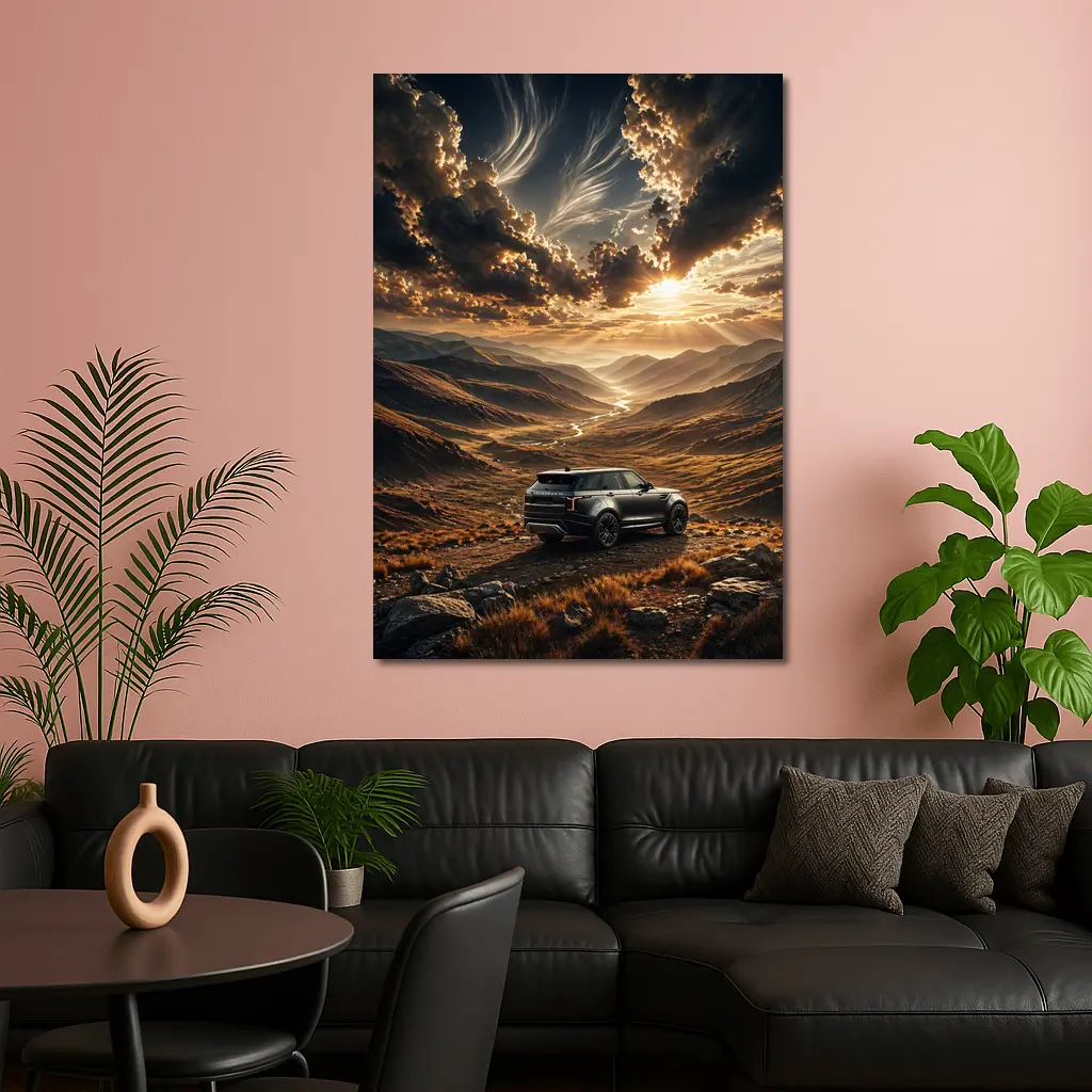 Range Rover Velar Mountain Valley Sunset – Wall Art