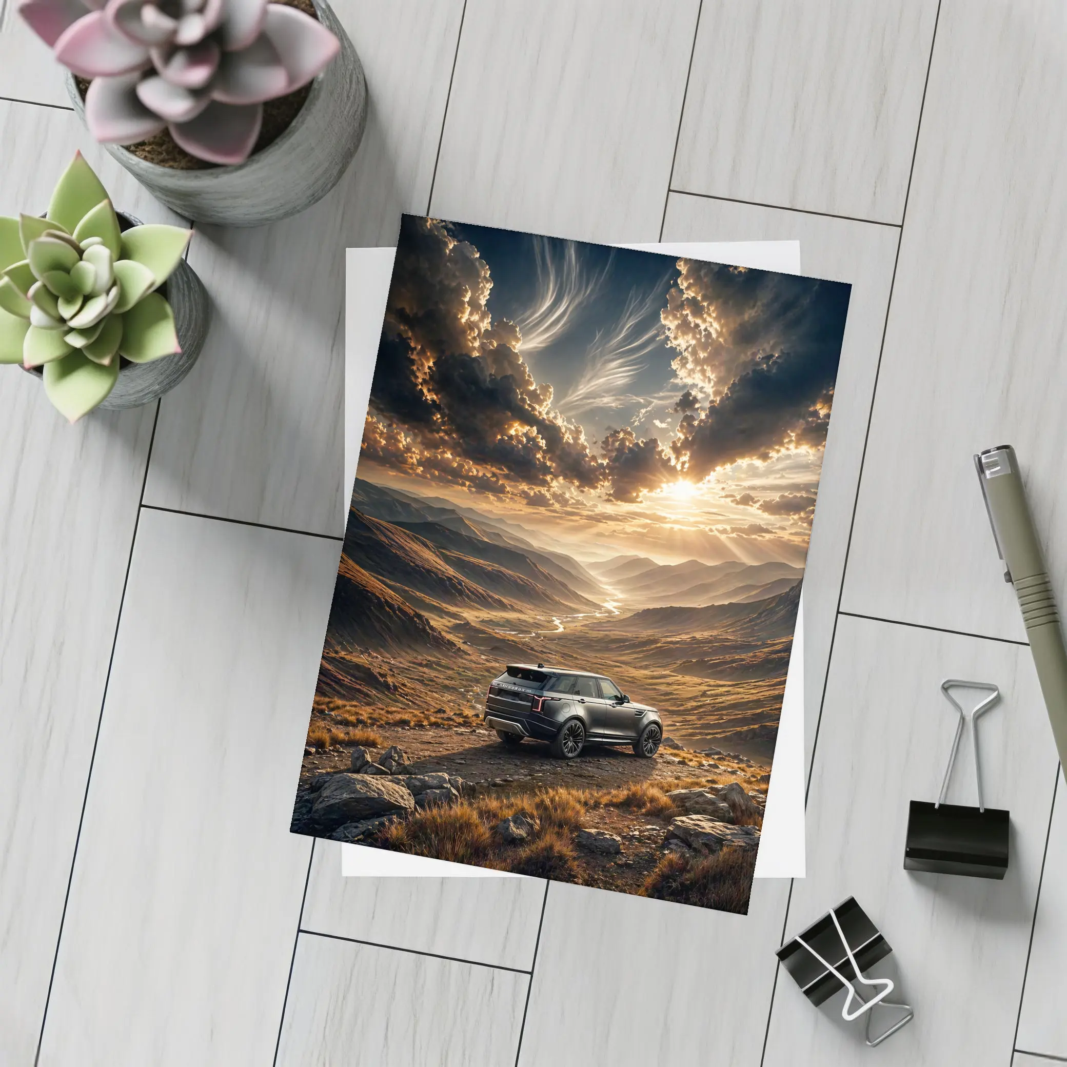 Range Rover Velar Mountain Valley Sunset – Postcards