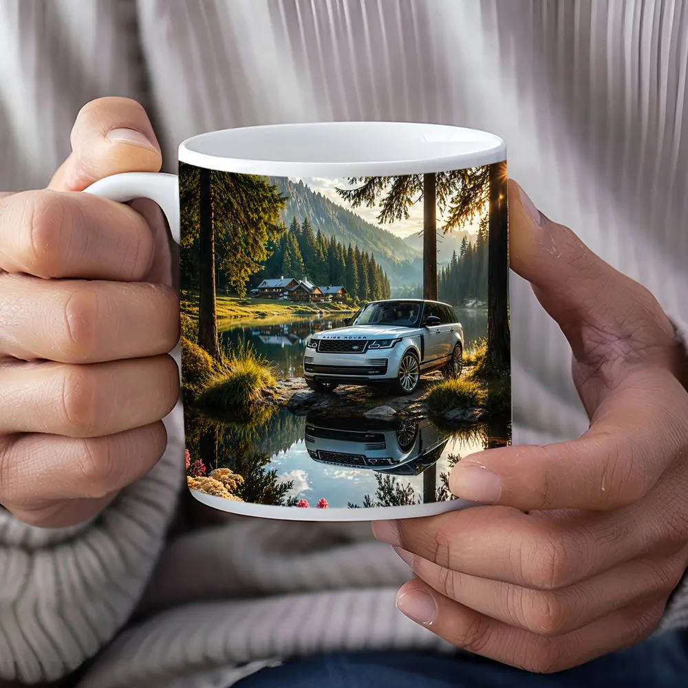 Range Rover By Mountain Lake Forest – Mugs