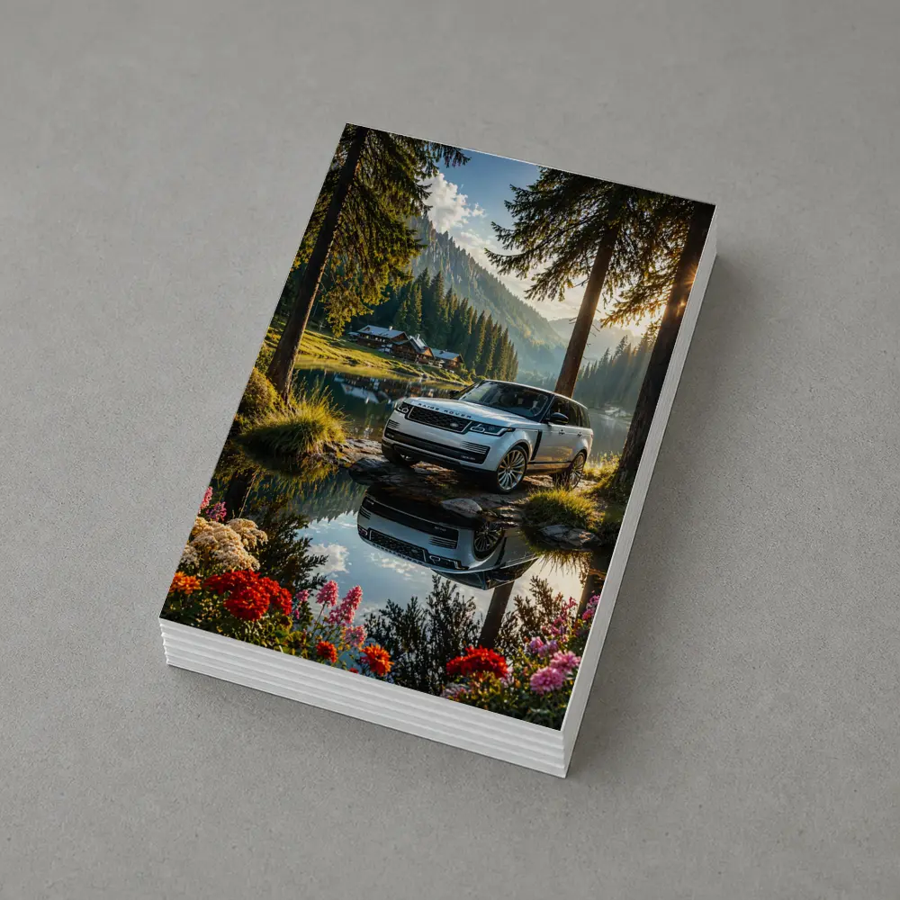 Range Rover By Mountain Lake Forest – Postcards