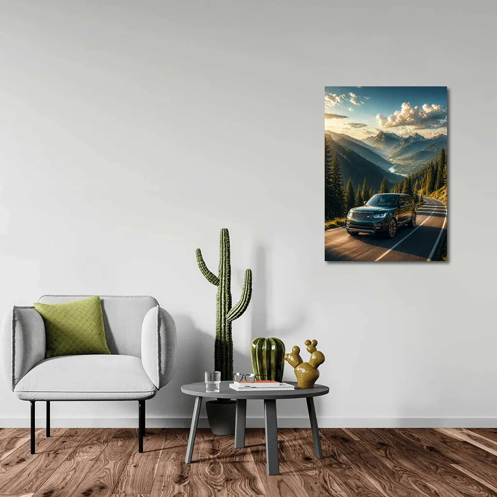 Range Rover SUV Mountain Road Sunset Drive – Wall Art