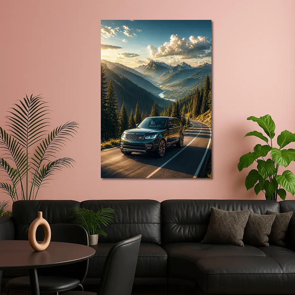 Range Rover SUV Mountain Road Sunset Drive – Wall Art