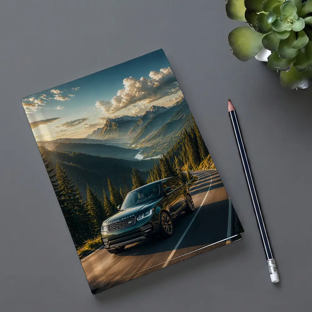 Range Rover SUV Mountain Road Sunset Drive – Notebooks