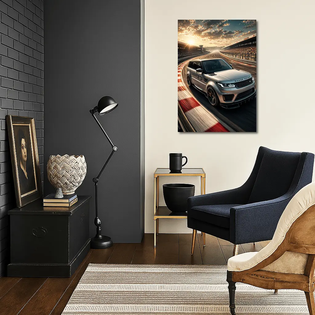 Range Rover Sport Racing on Sunset Track – Wall Art