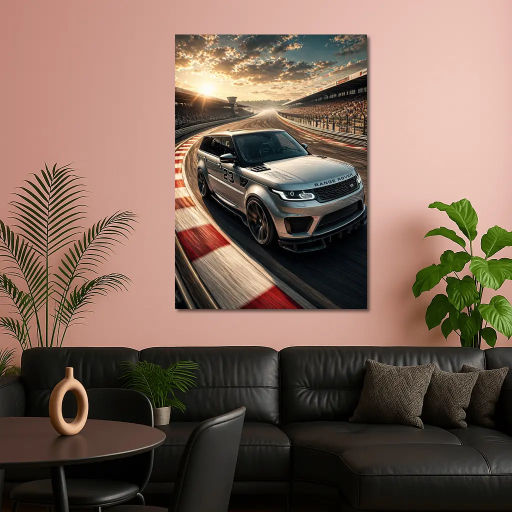 Range Rover Sport Racing on Sunset Track – Wall Art