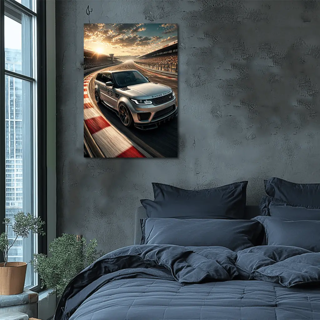Range Rover Sport Racing on Sunset Track – Wall Art