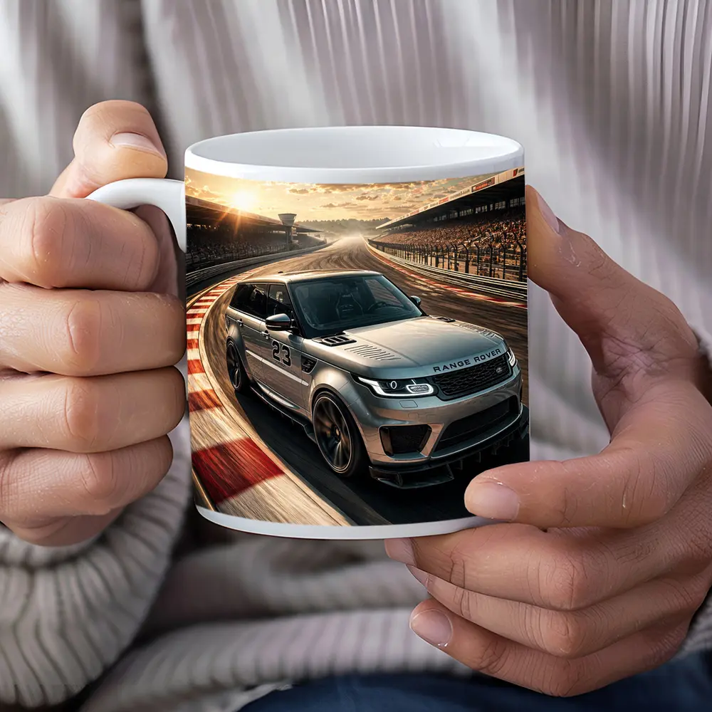 Range Rover Sport Racing on Sunset Track – Mugs
