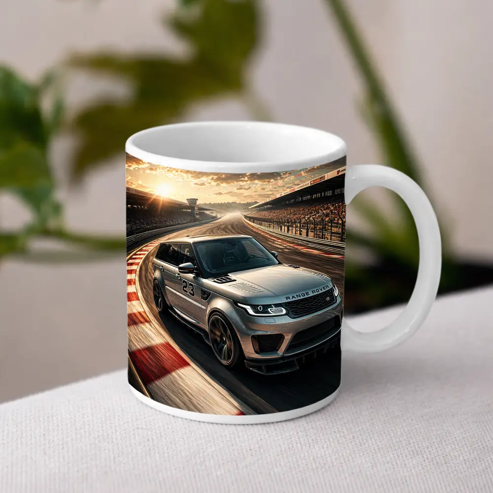 Range Rover Sport Racing on Sunset Track – Mugs