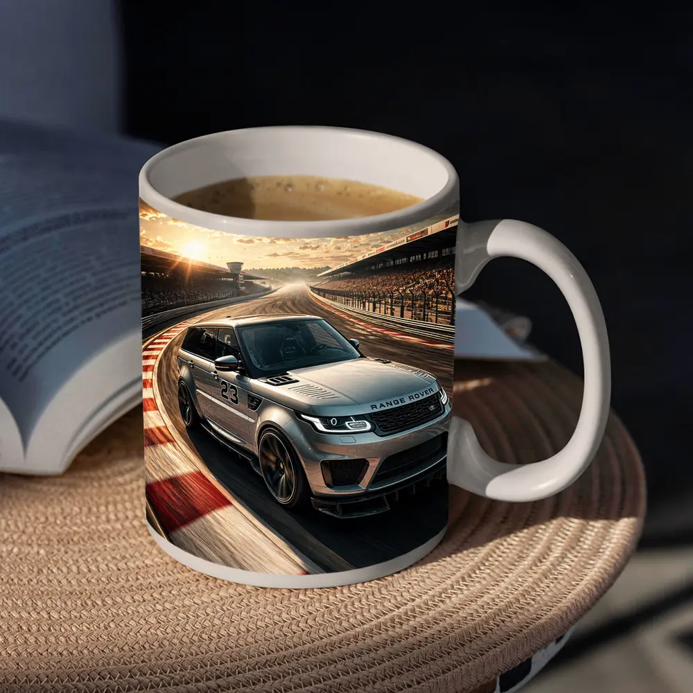 Range Rover Sport Racing on Sunset Track – Mugs