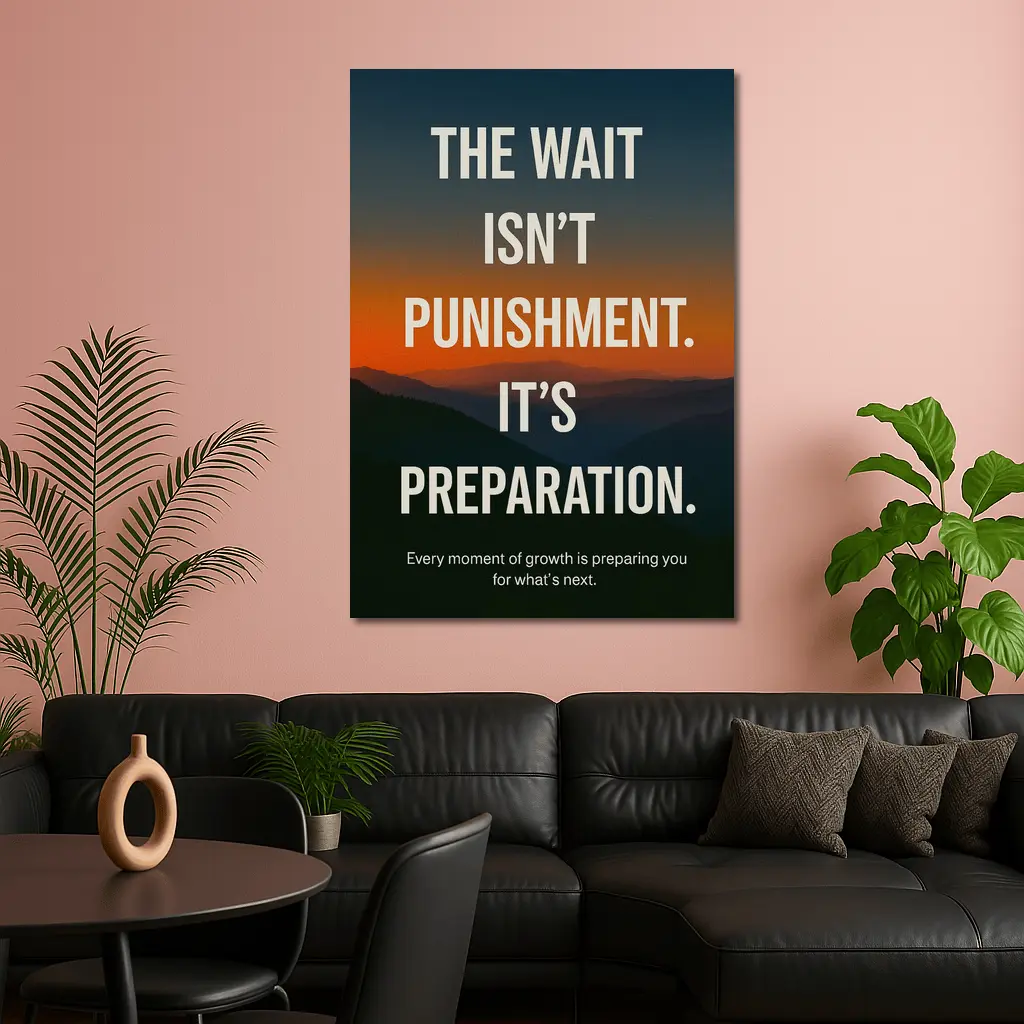 The Wait Is Preparation Sunset Mountain Quote – Wall Art