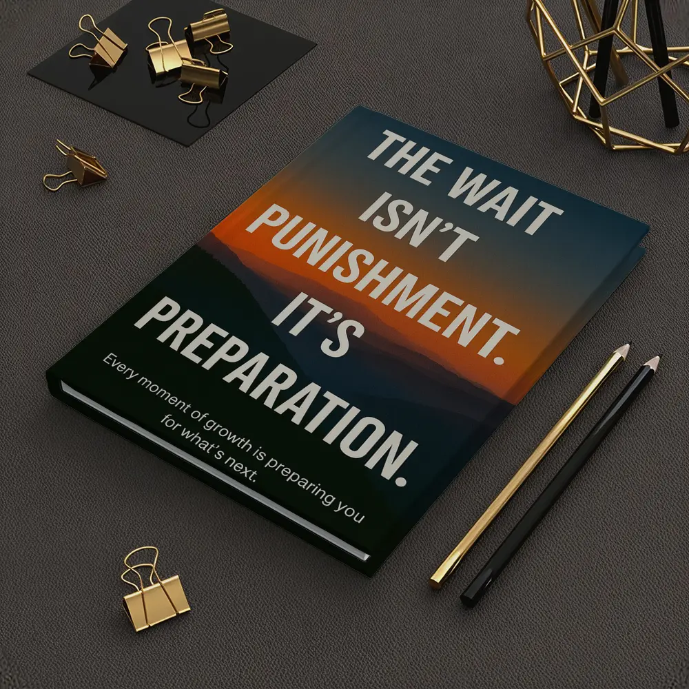 The Wait Is Preparation Sunset Mountain Quote – Notebooks