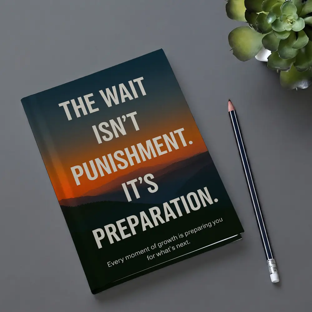 The Wait Is Preparation Sunset Mountain Quote – Notebooks