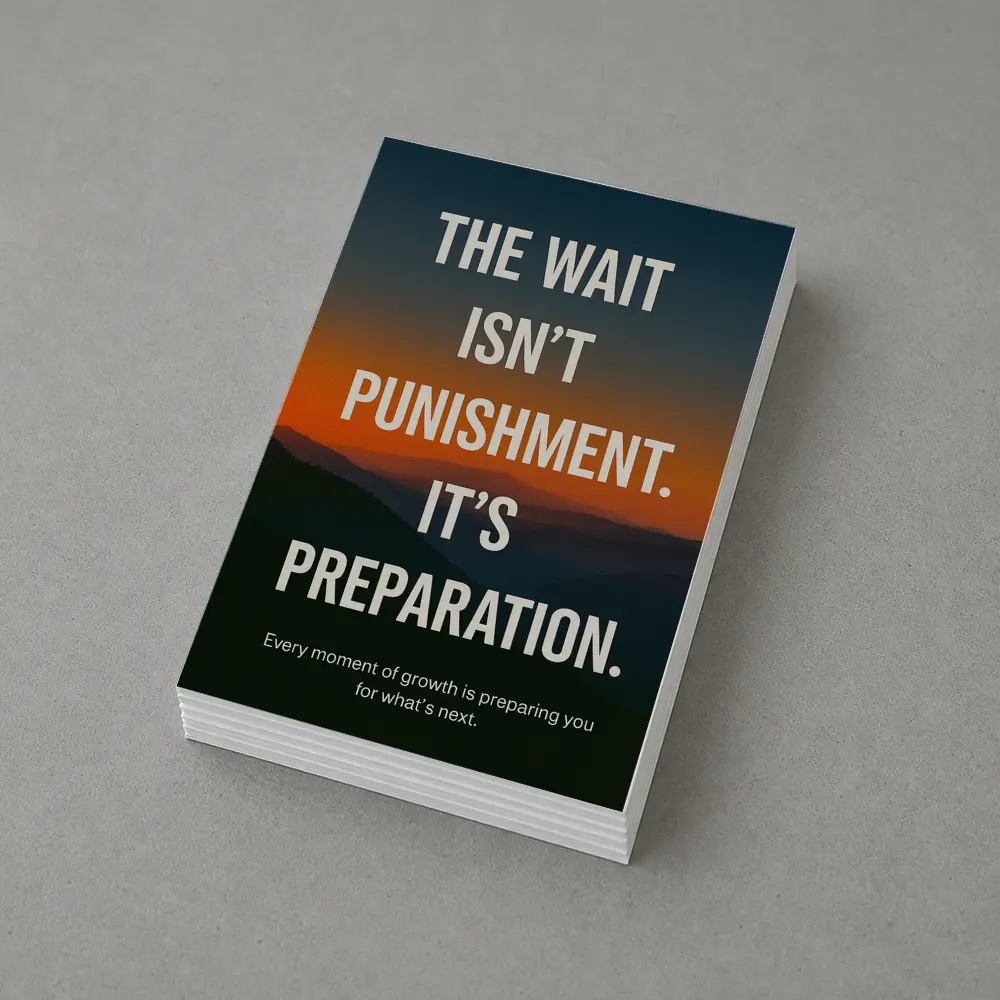 The Wait Is Preparation Sunset Mountain Quote – Postcards
