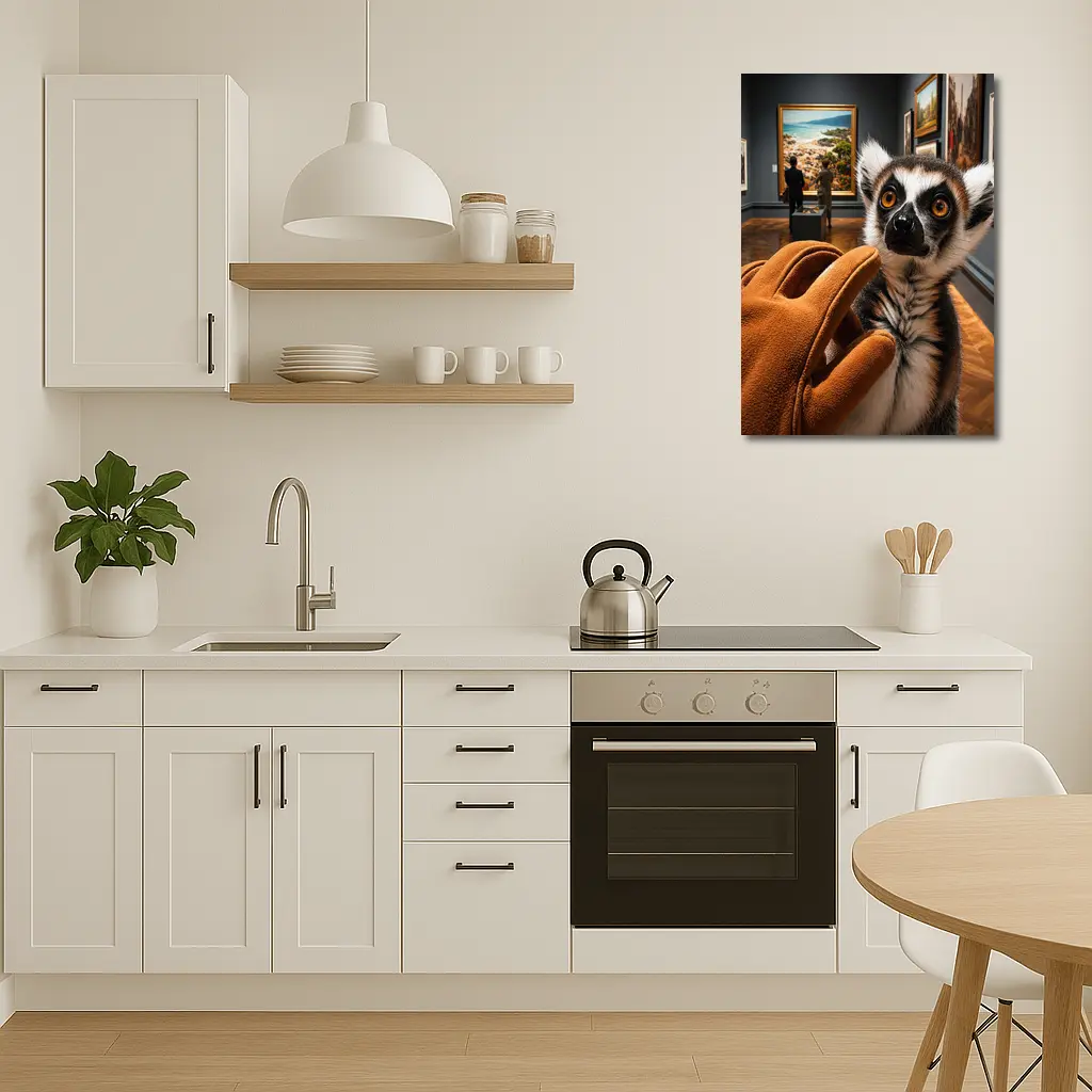 Ring Tailed Lemur Inside Art Museum Gallery – Wall Art