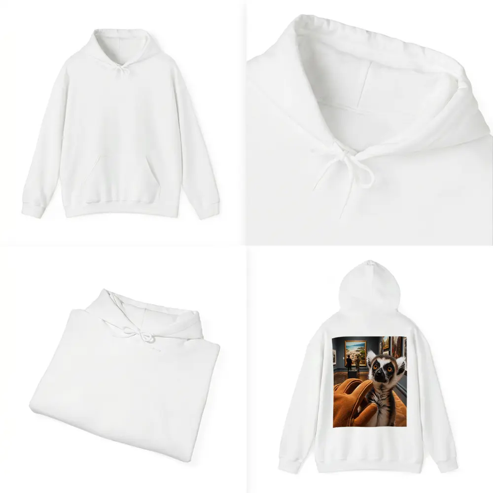 Ring Tailed Lemur Inside Art Museum Gallery – Hoodies