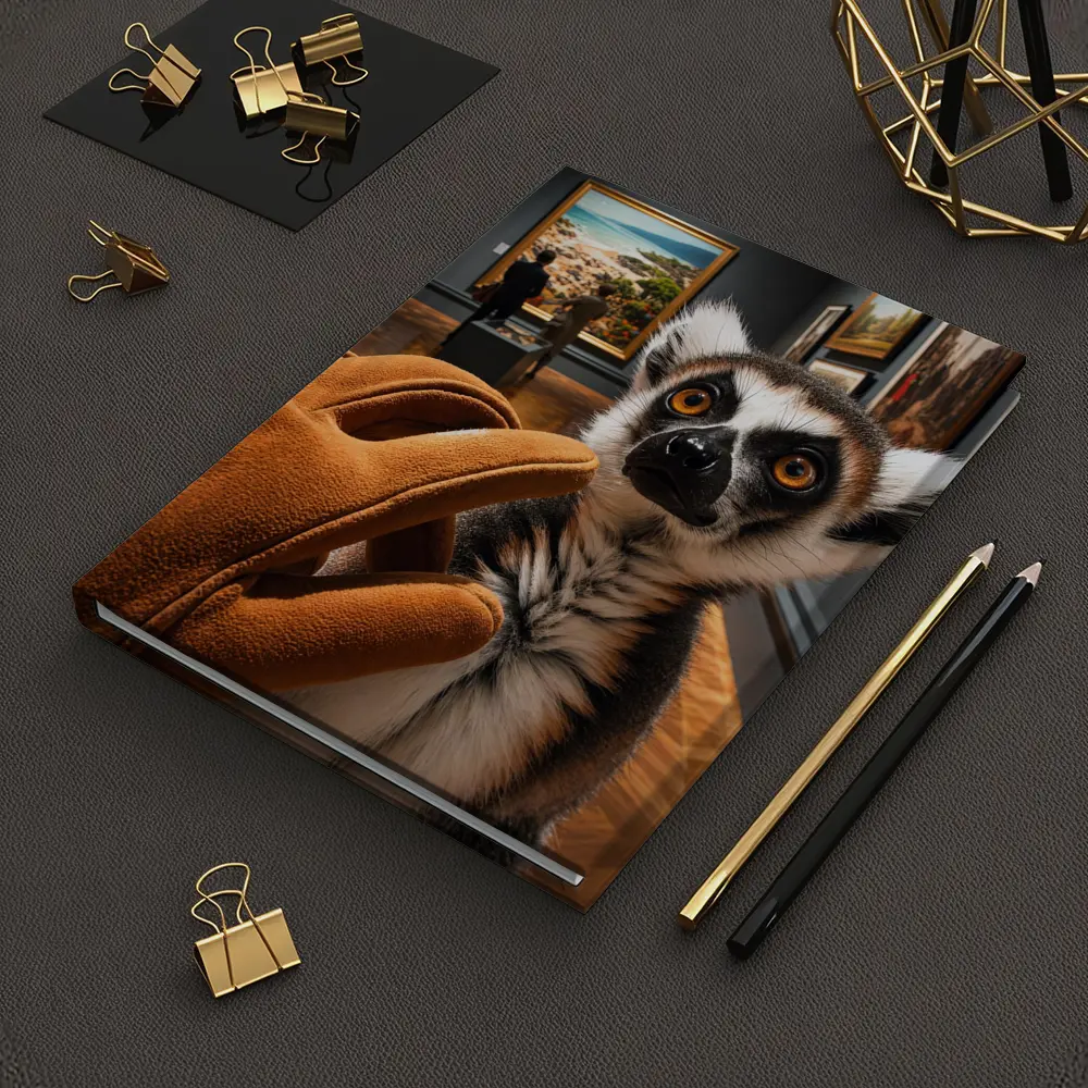 Ring Tailed Lemur Inside Art Museum Gallery – Notebooks