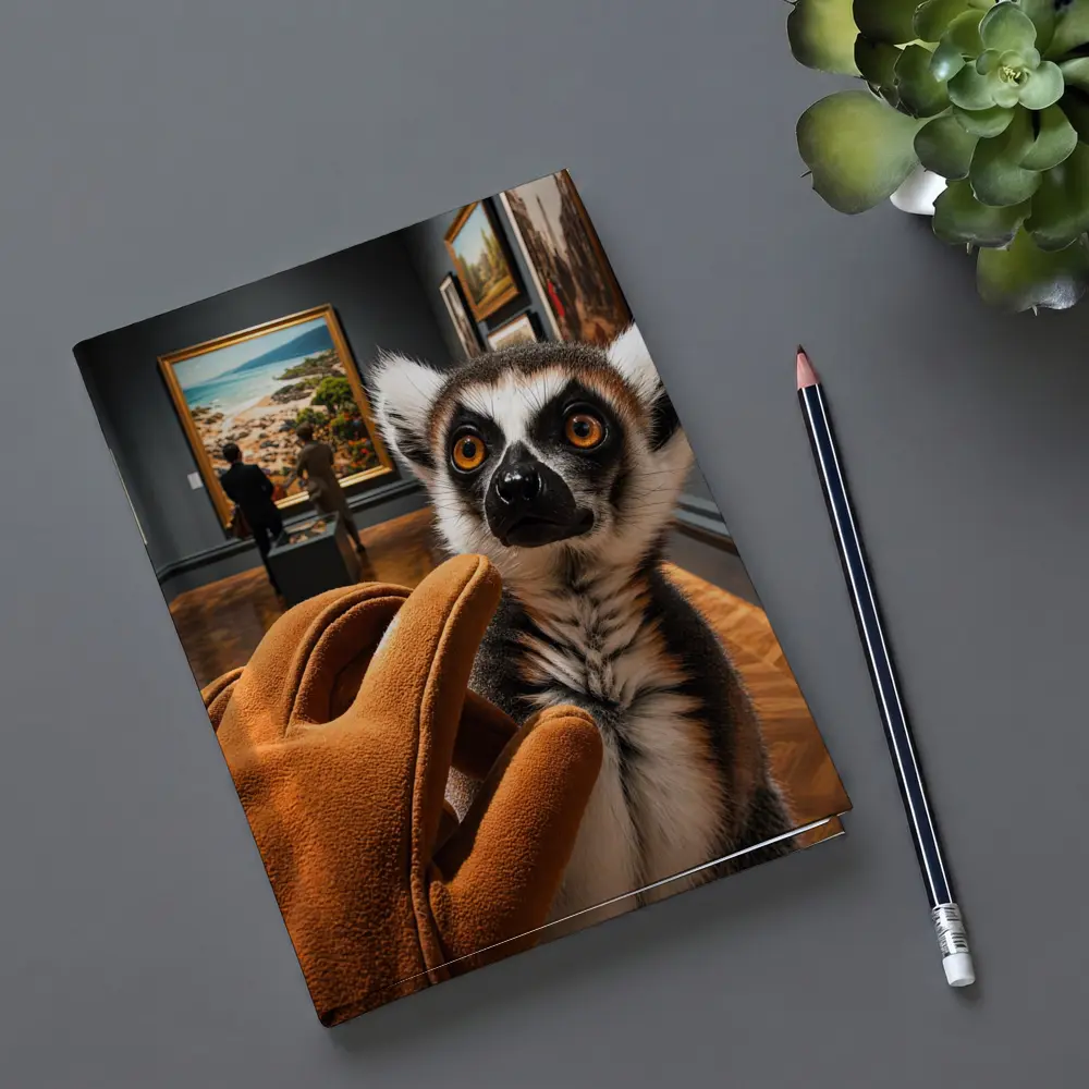 Ring Tailed Lemur Inside Art Museum Gallery – Notebooks