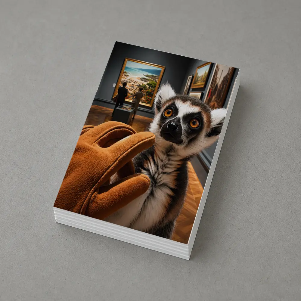 Ring Tailed Lemur Inside Art Museum Gallery – Postcards