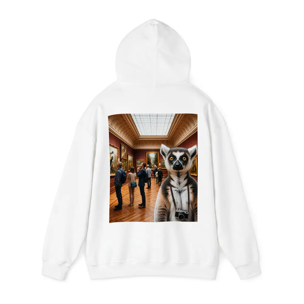 Ring Tailed Lemur Tourist Inside Art Museum – Hoodies