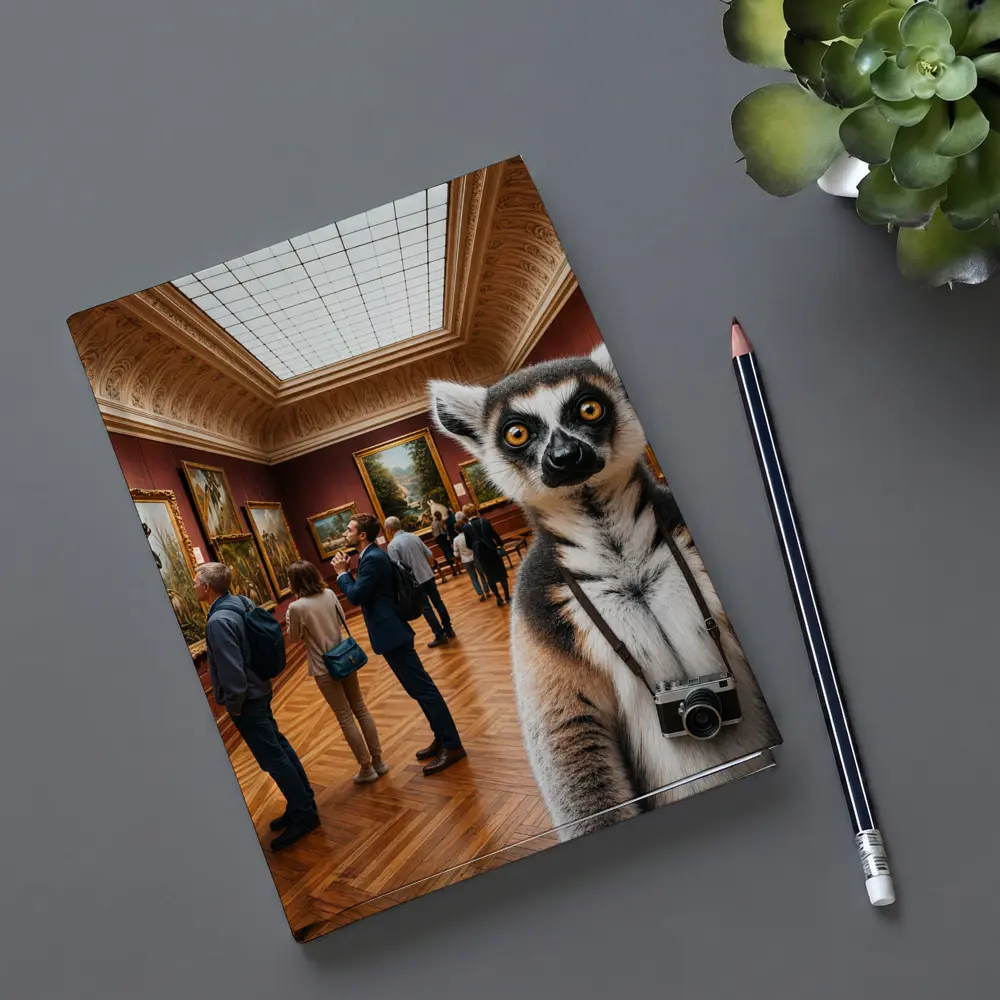 Ring Tailed Lemur Tourist Inside Art Museum – Notebooks