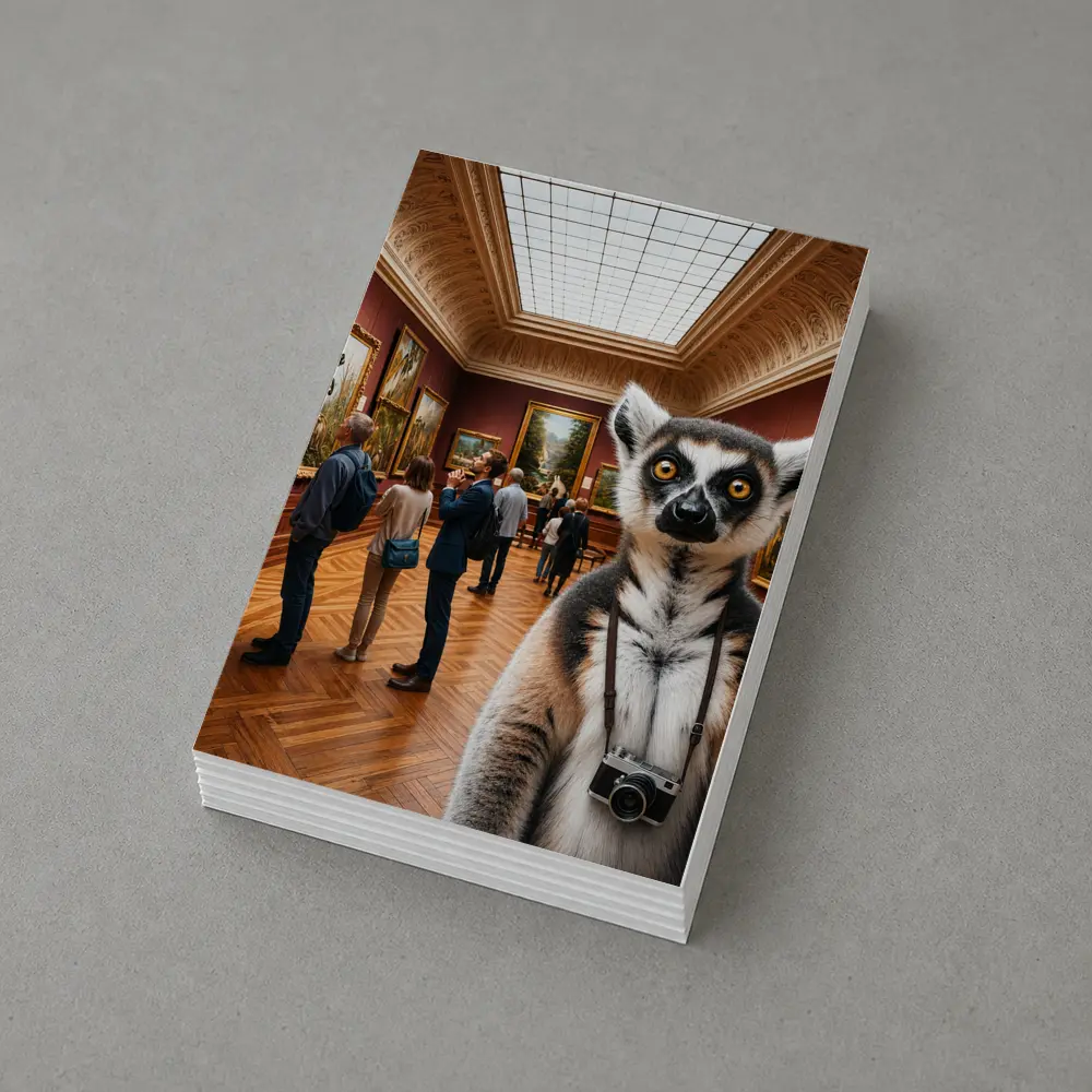 Ring Tailed Lemur Tourist Inside Art Museum – Postcards