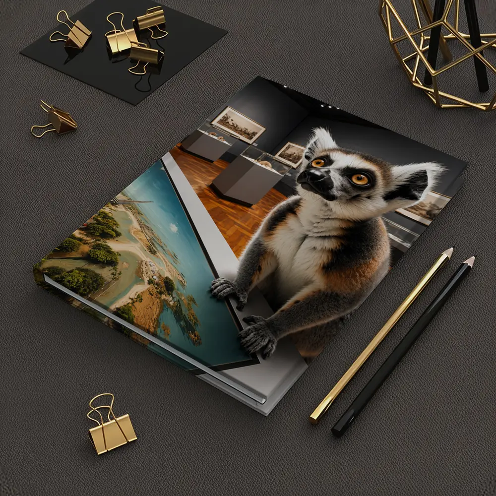 Ring Tailed Lemur Inside Art Museum Gallery – Notebooks