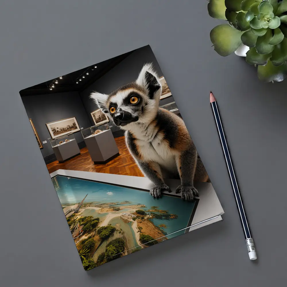 Ring Tailed Lemur Inside Art Museum Gallery – Notebooks