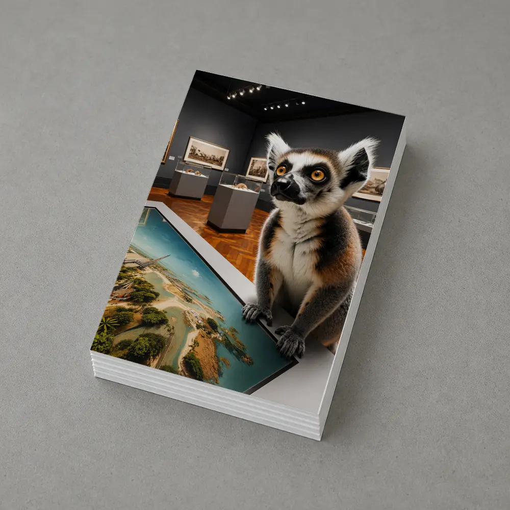 Ring Tailed Lemur Inside Art Museum Gallery – Postcards
