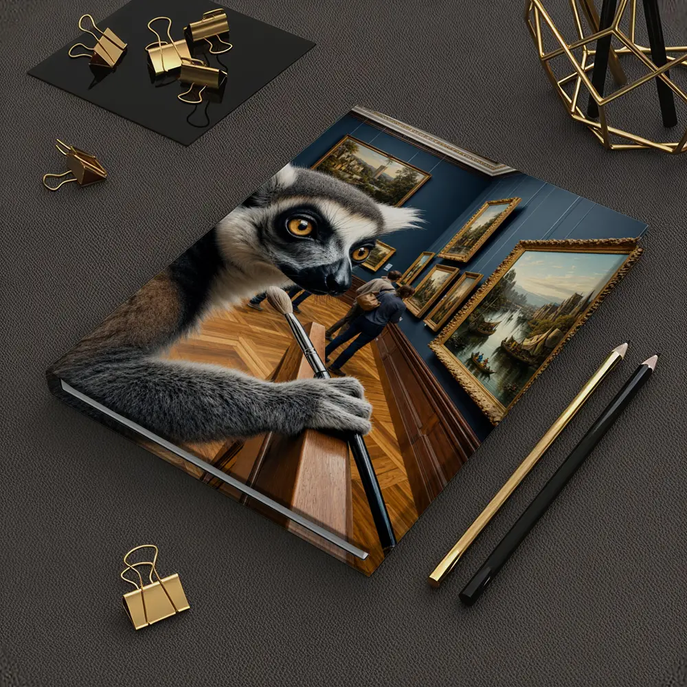 Ring Tailed Lemur Artist Inside Art Museum – Notebooks