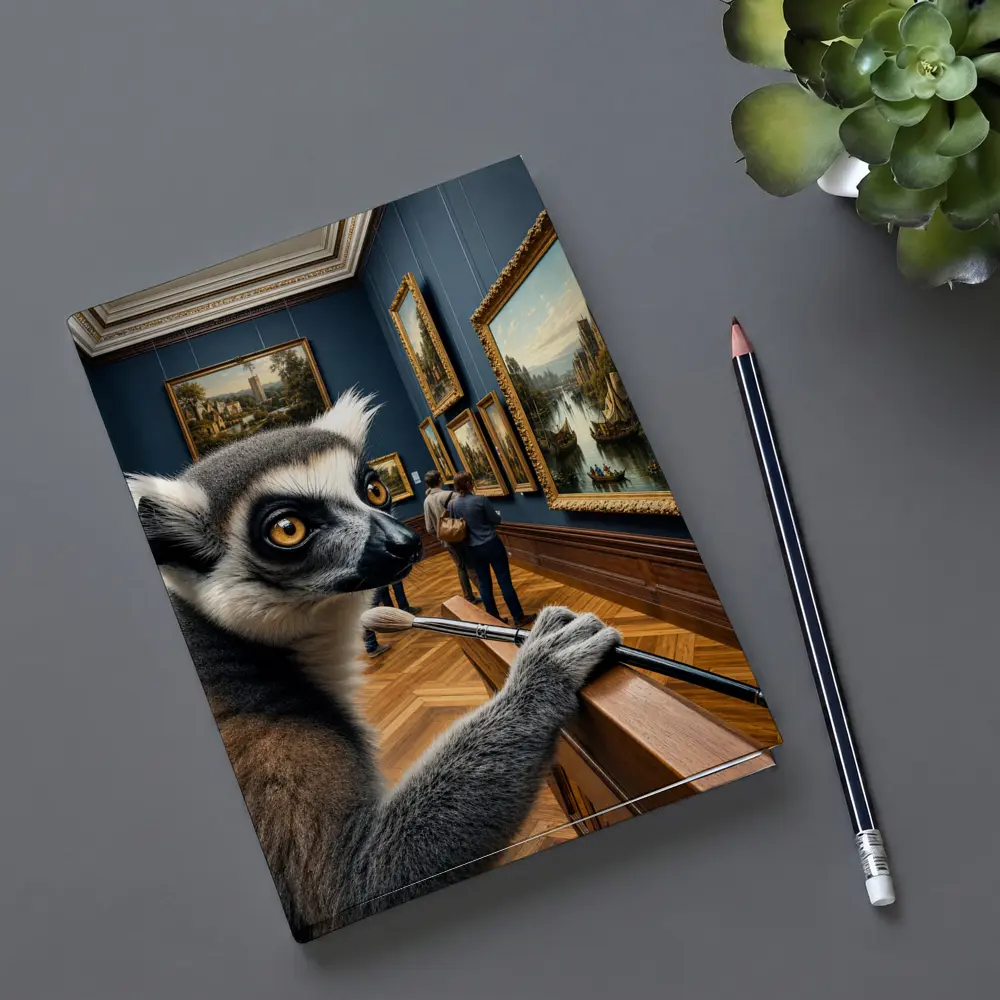 Ring Tailed Lemur Artist Inside Art Museum – Notebooks