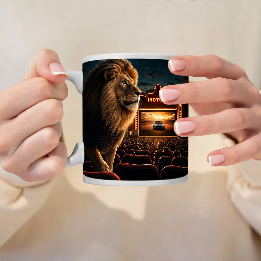 Lion at Cinema Movie Theater Night Scene – Mugs