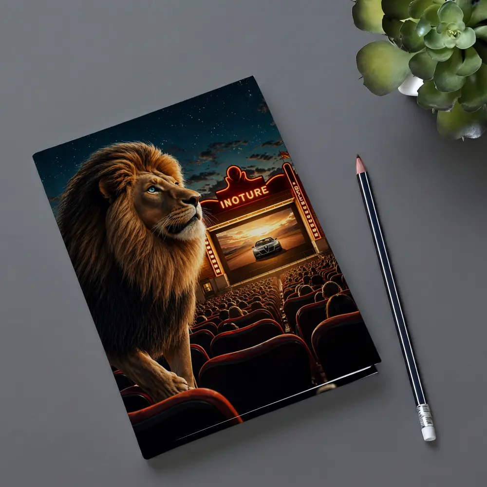 Lion at Cinema Movie Theater Night Scene – Notebooks