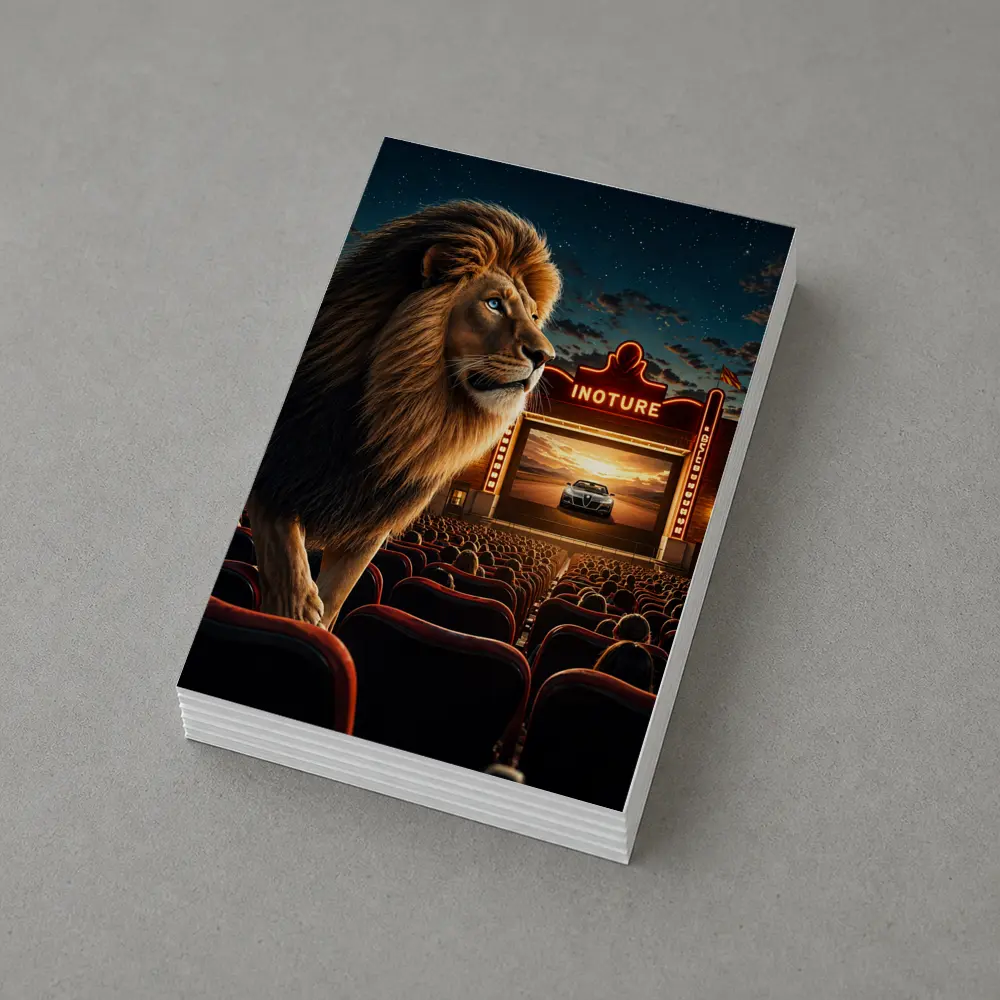 Lion at Cinema Movie Theater Night Scene – Postcards