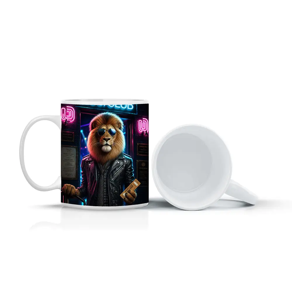 Cool Lion Bouncer Neon Music Club – Mugs