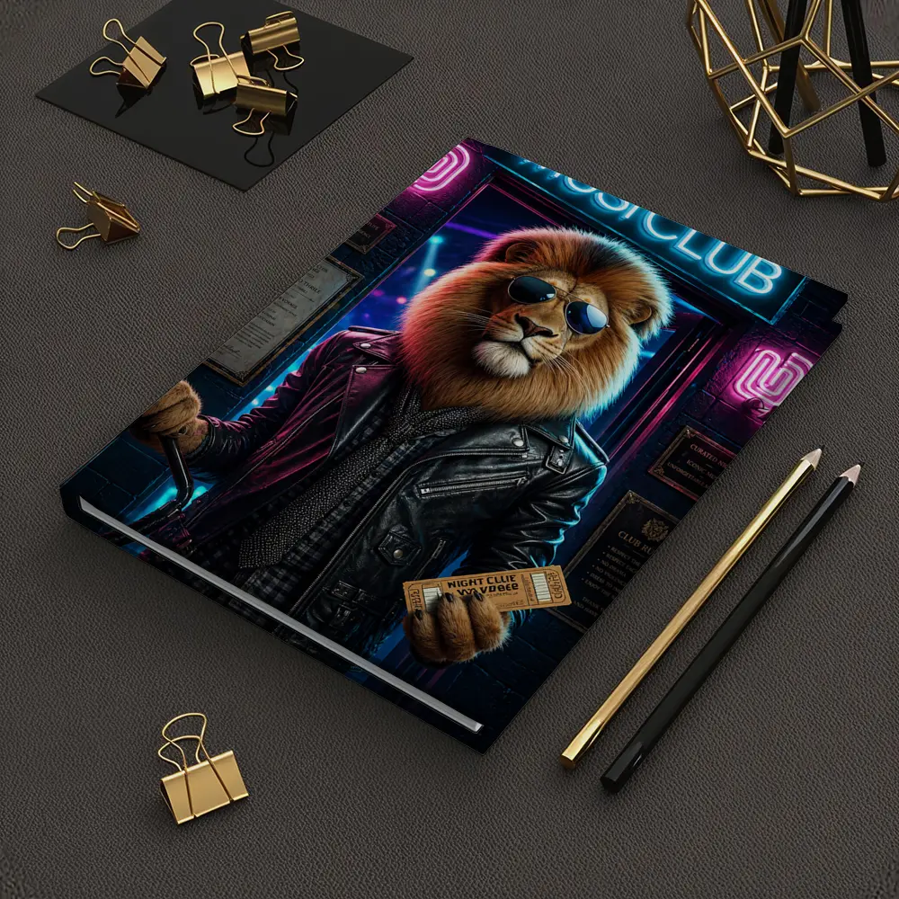 Cool Lion Bouncer Neon Music Club – Notebooks