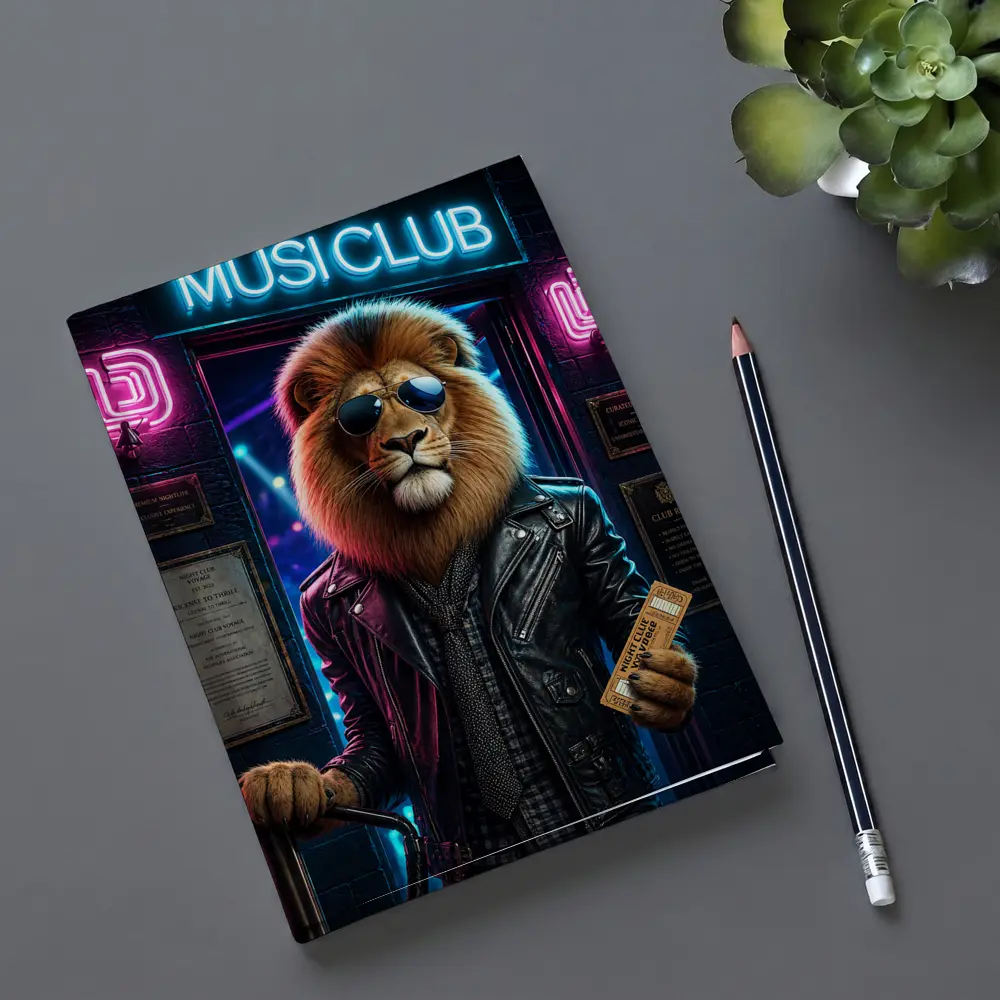 Cool Lion Bouncer Neon Music Club – Notebooks