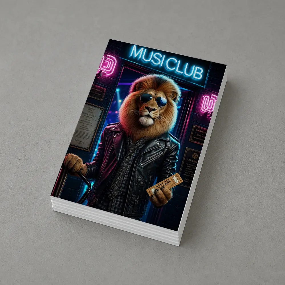 Cool Lion Bouncer Neon Music Club – Postcards