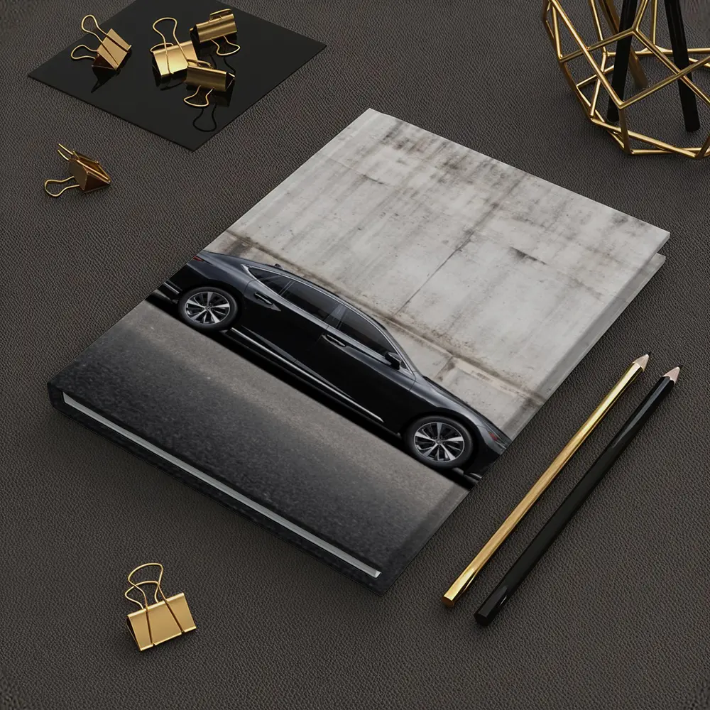 Lexus LS Black Sedan Concrete Wall Background – Notebooks