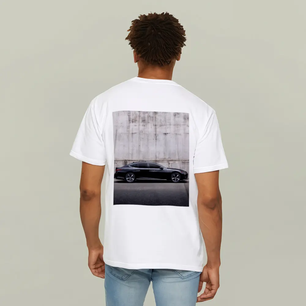 Lexus LS Black Sedan Concrete Wall Background – T-Shirts