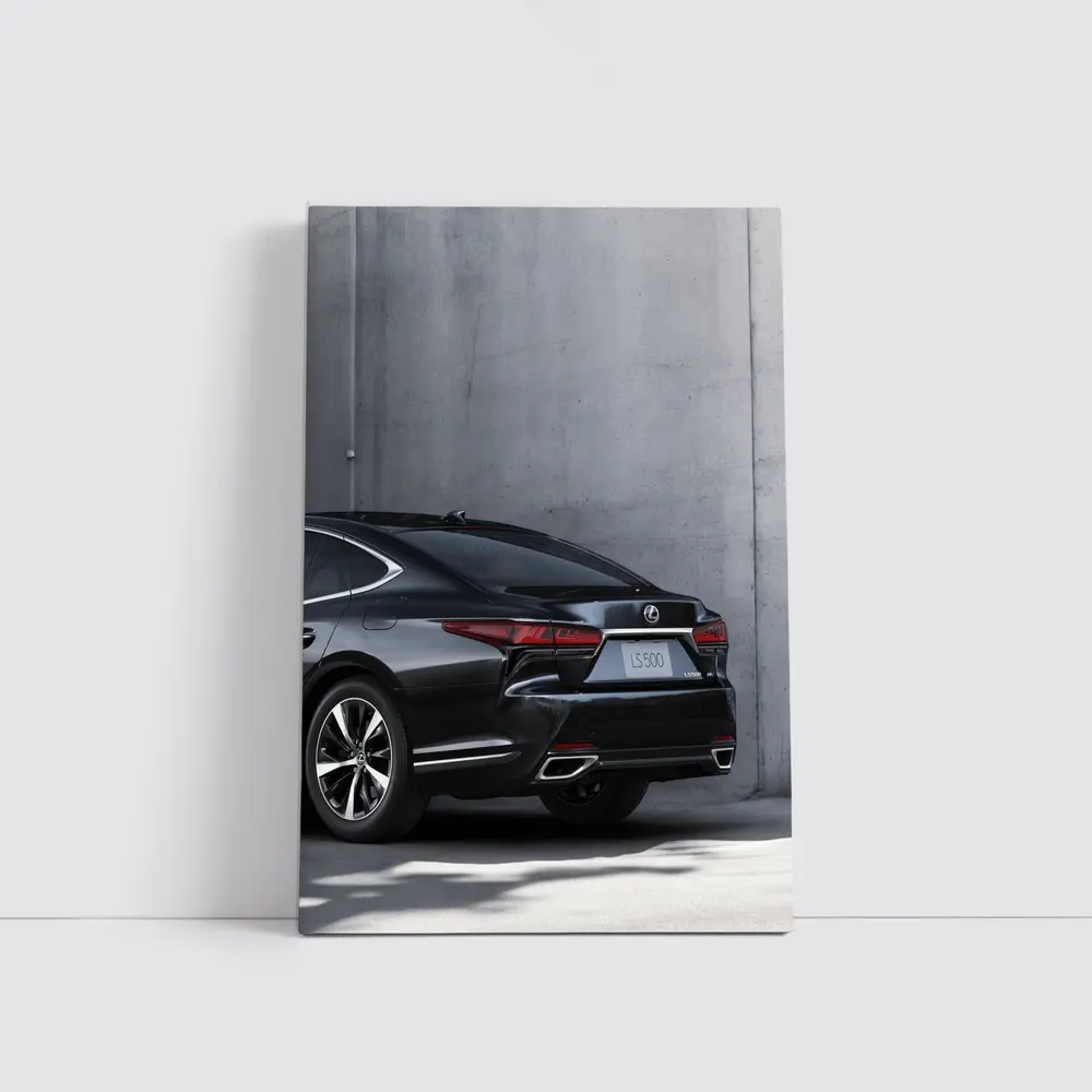 Lexus LS Five Hundred Black Concrete Wall – Wall Art