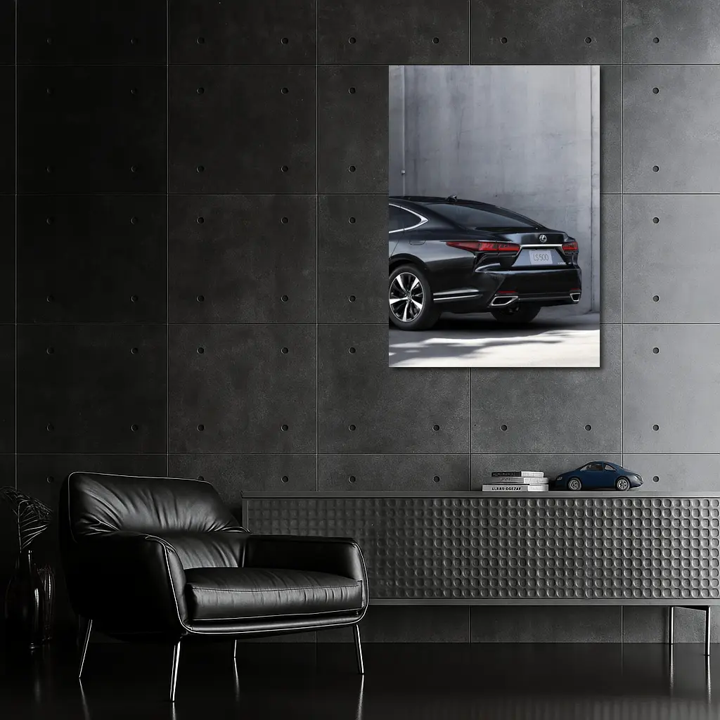 Lexus LS Five Hundred Black Concrete Wall – Wall Art