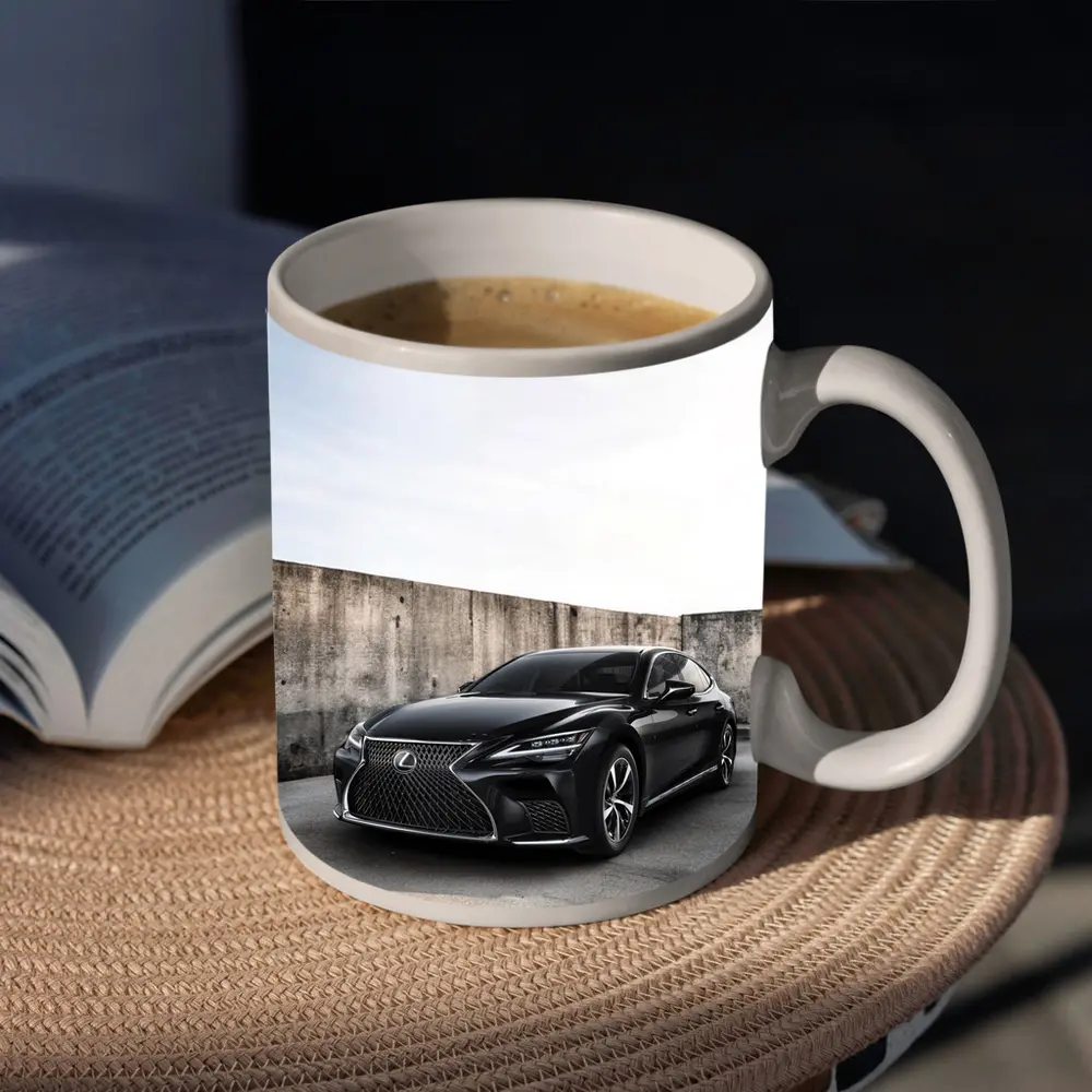 Lexus LS Black Sedan Urban Concrete Wall – Mugs