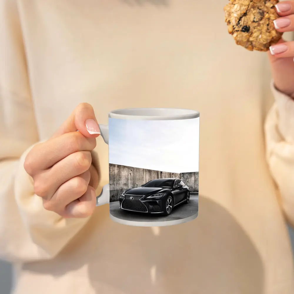 Lexus LS Black Sedan Urban Concrete Wall – Mugs