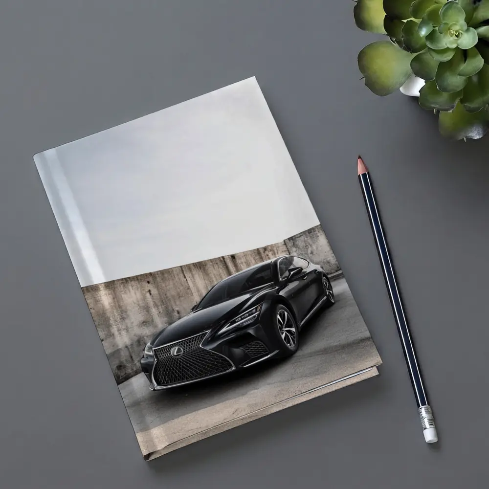 Lexus LS Black Sedan Urban Concrete Wall – Notebooks