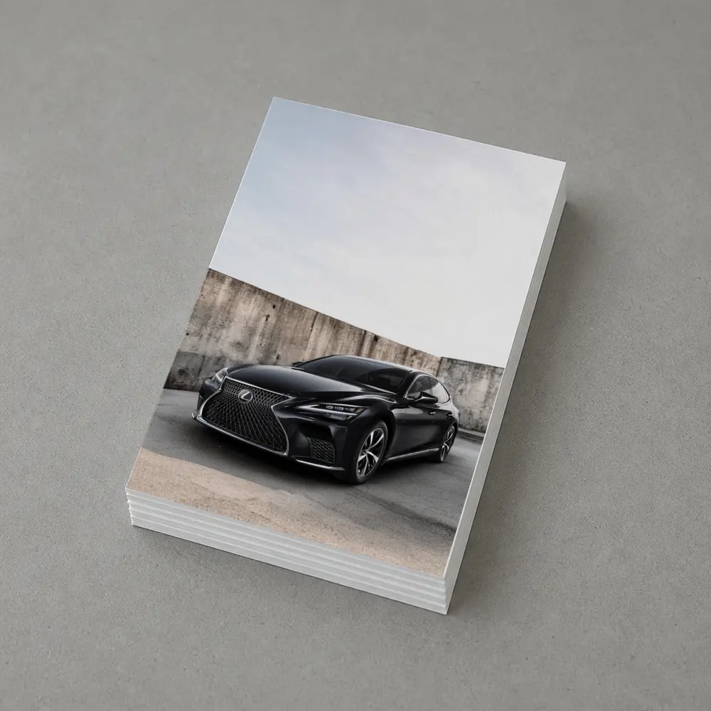 Lexus LS Black Sedan Urban Concrete Wall – Postcards