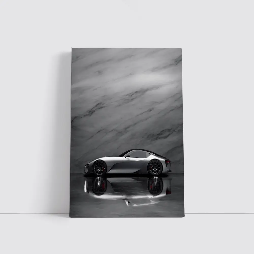 Lexus BEV Sport Concept Silver Marble Background – Wall Art