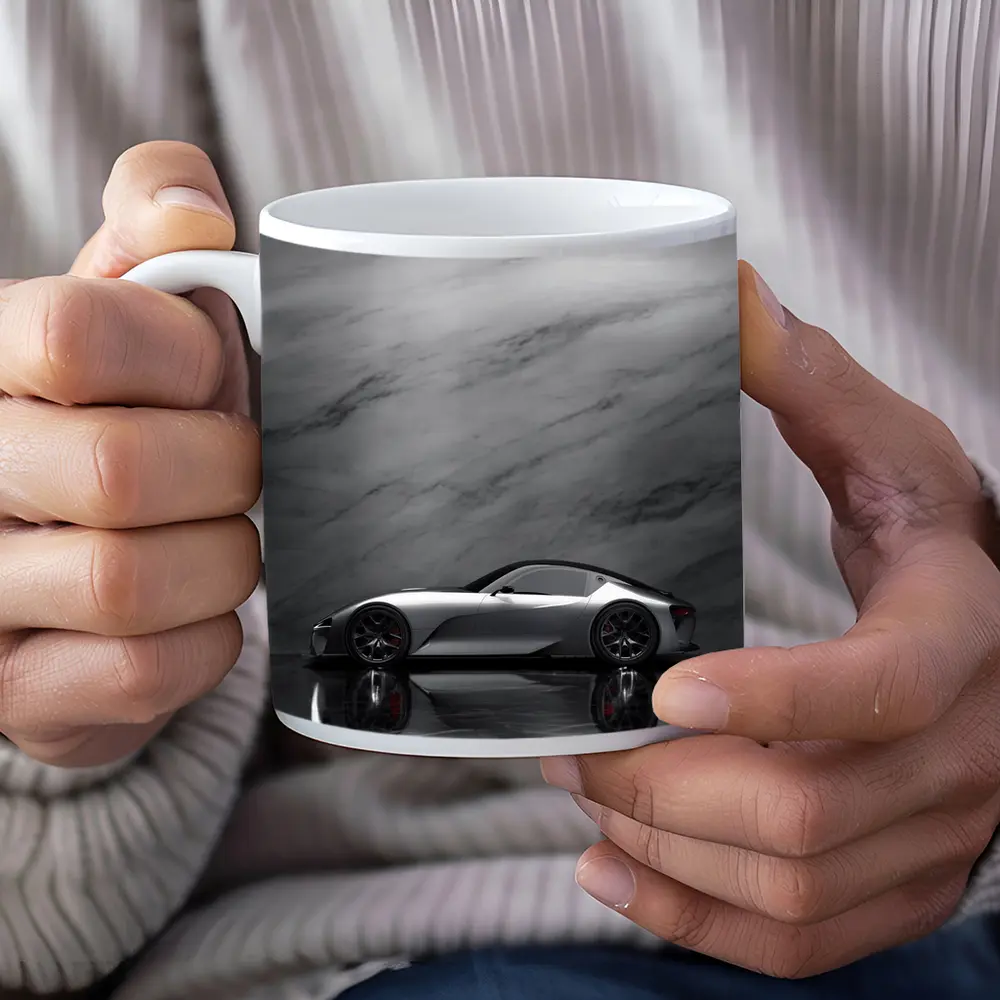 Lexus BEV Sport Concept Silver Marble Background – Mugs