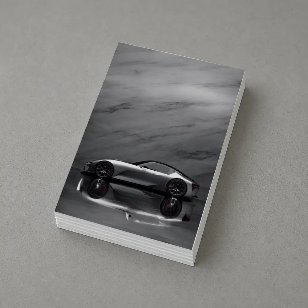 Lexus BEV Sport Concept Silver Marble Background – Postcards