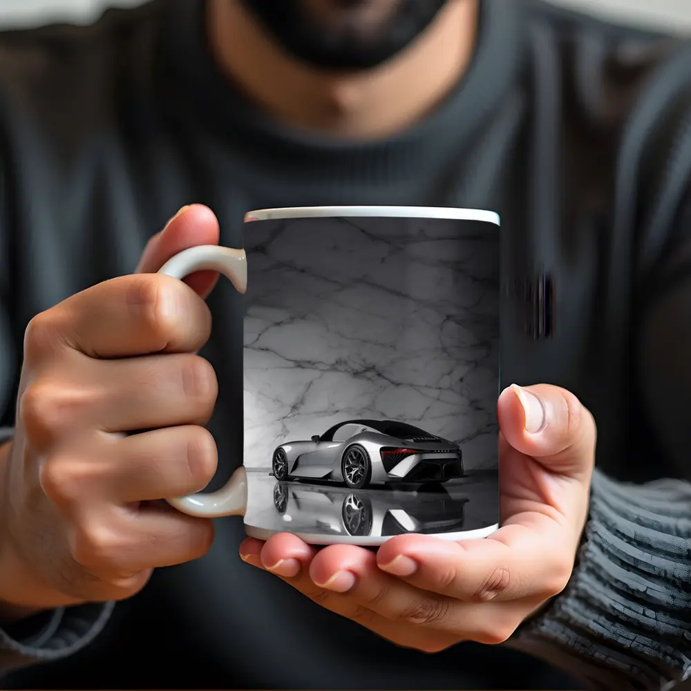 Lexus BEV Sport Concept Silver Marble Background – Mugs