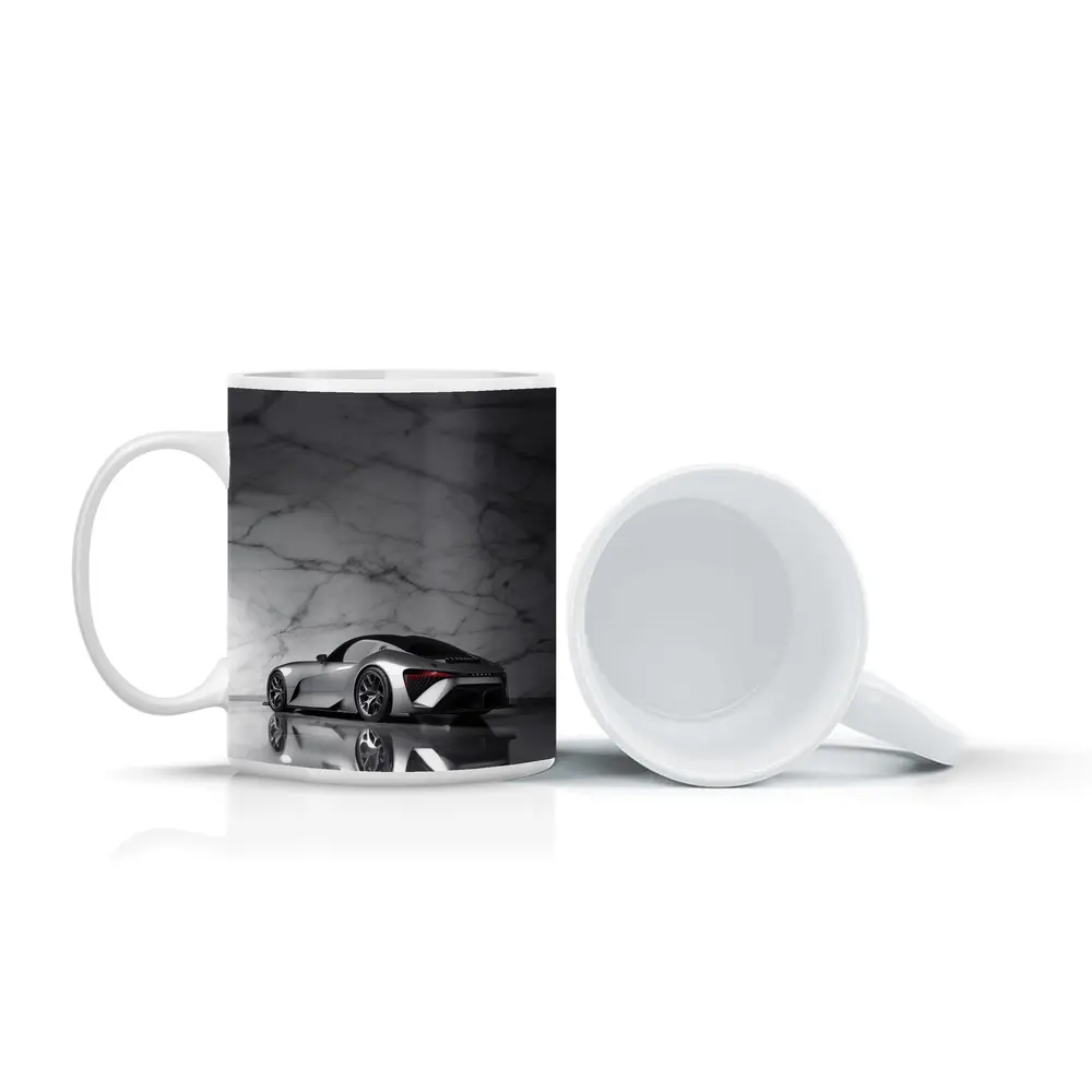 Lexus BEV Sport Concept Silver Marble Background – Mugs